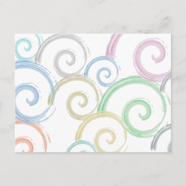 Cool, trendy, modern wave water colour brushes postcard (Front)