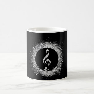 Cool Trendy Music Treble Clef Glitter Sparkles  Coffee Mug