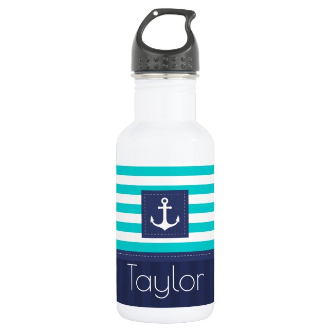 Cool & Trendy Nautical Anchor Design Custom 532 Ml Water Bottle (Front)