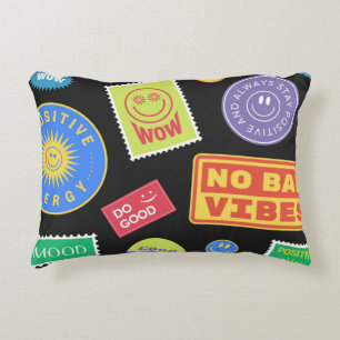 Cool Trendy Patches Design. Abstract background wi Decorative Cushion