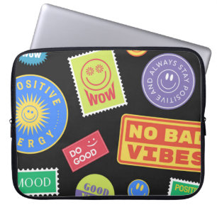 Cool Trendy Patches Design. Abstract background wi Laptop Sleeve