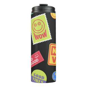 Cool Trendy Patches Design. Abstract background wi Thermal Tumbler