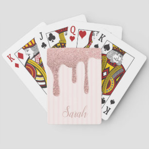 Cool Trendy Pink Glitter Playing Cards