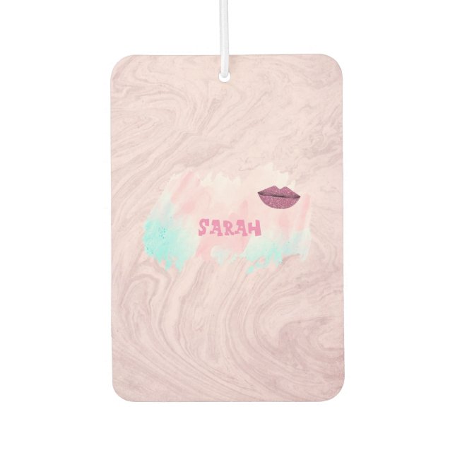 Cool Trendy Pink Marble Air Freshener (Front)