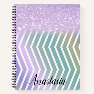 Cool Trendy Purple Glitter Notebook