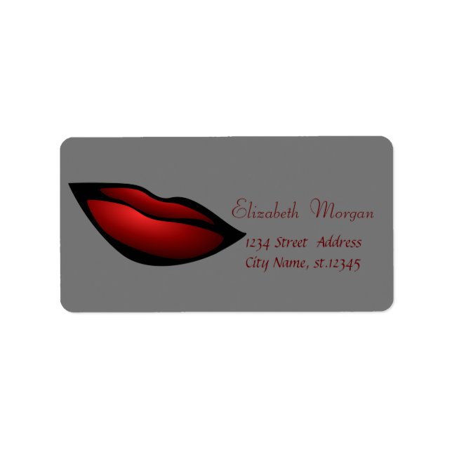 Cool Trendy  Red Lips, Grey Label (Front)