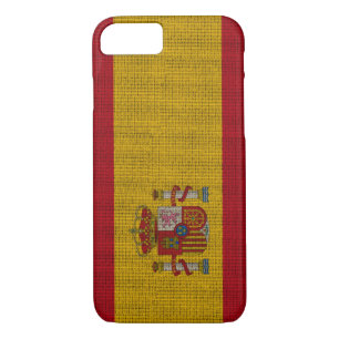 Cool trendy Spain flag burlap iPhone 8/7 Case