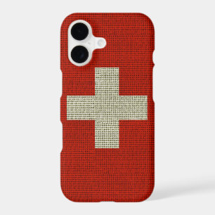 Cool trendy Switzerland flag burlap