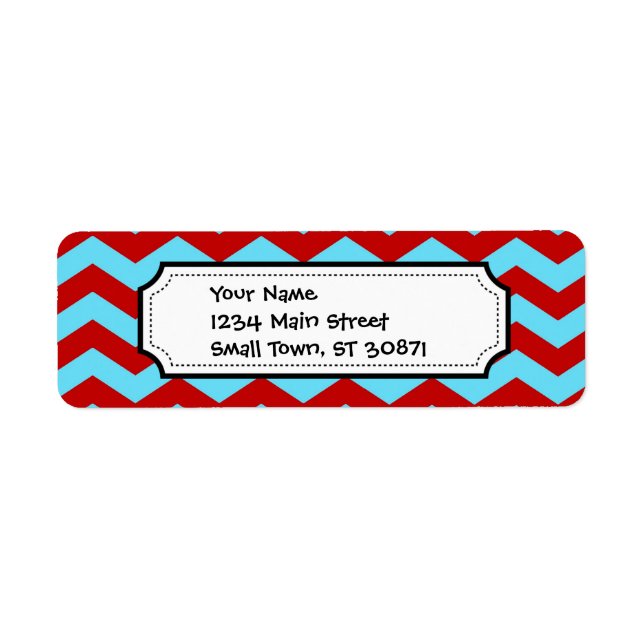 Cool Trendy Teal Turquoise Red Chevron Zigzags (Front)