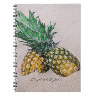 Cool Trendy Tropical Beach ,Pineapple-Personalised Notebook