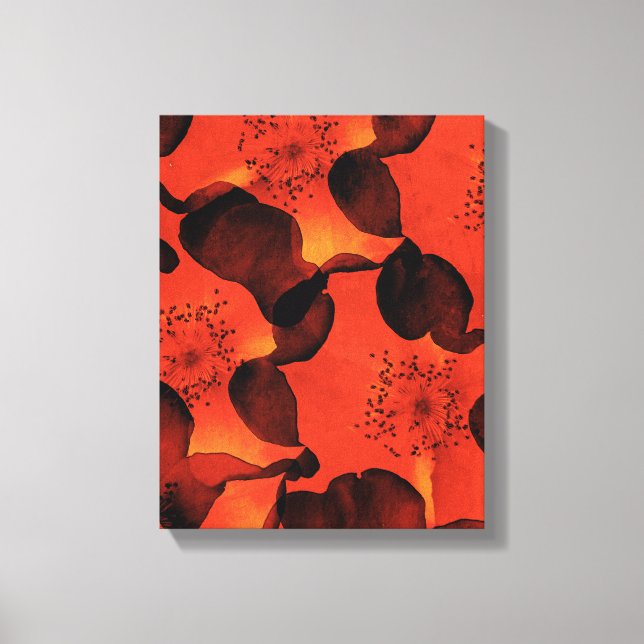 Cool, trendy, unique digital art of flower pattern canvas print (Front)