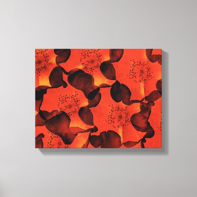 Cool, trendy, unique digital art of flower pattern canvas print (Front)