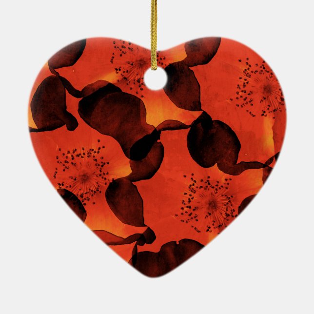 Cool, trendy, unique digital art of flower pattern ceramic tree decoration (Back)