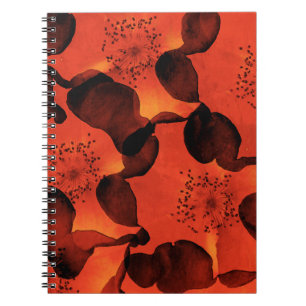 Cool, trendy, unique digital art of flower pattern notebook