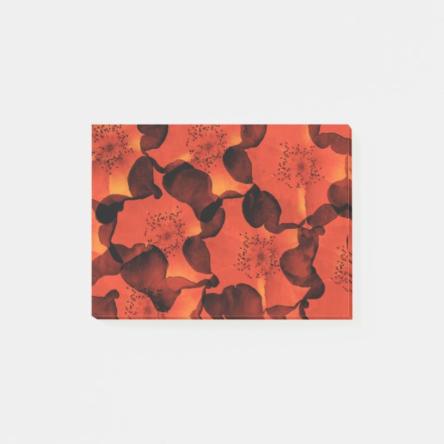 Cool, trendy, unique digital art of flower pattern post-it notes (Front)
