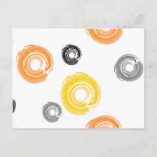Cool, trendy, urban, modern paint brush art postcard