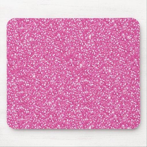 Image of Cool trendy vibrant neon hot pink faux glitter Mouse Mat