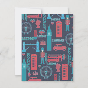 Cool trendy vintage London illustrations pattern