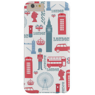 Cool trendy vintage London illustrations pattern Barely There iPhone 6 Plus Case