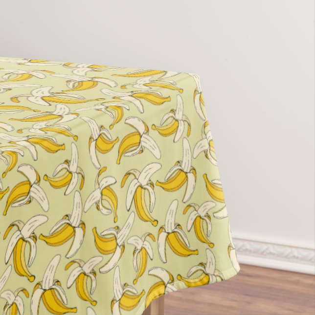 Cool Trendy Yellow Banana Tropical Fruit Pattern Tablecloth (In Situ)