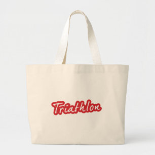 Cool Triathlon design Large Tote Bag
