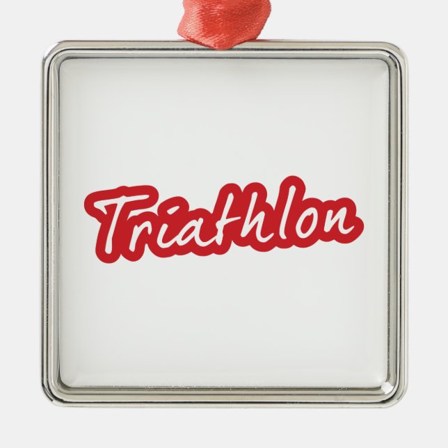 Cool Triathlon design Metal Tree Decoration (Front)