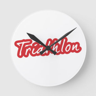Cool Triathlon design Round Clock