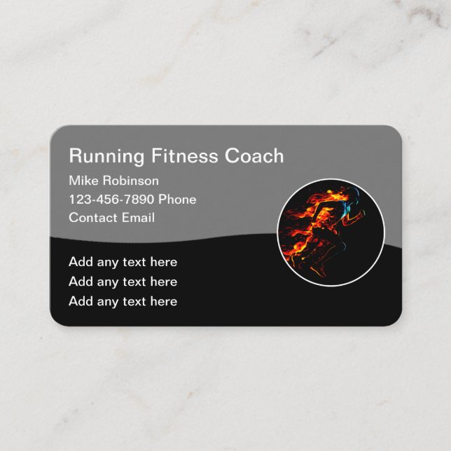 Cool Triathlon Fitness Coach Business Card (Front)