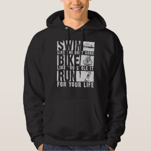 Cool Triathlon For Men Women Boat Swim Bike Run Tr Hoodie