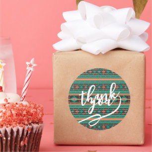 Cool tribal ethnic geometric pattern classic round sticker