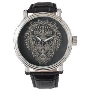 Cool Tribal Metallic Lion Head Black Watch