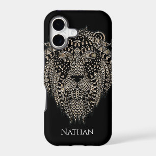 Cool Tribal Metallic Lion Head Personalised
