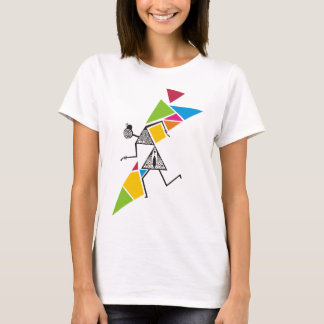 Cool Tribal Warli T-Shirt - Dance & Music