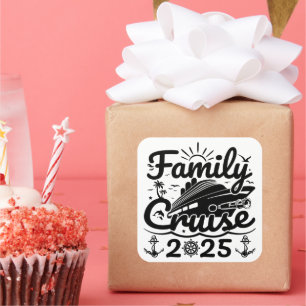 Cool Trip Cruising Lover Family Cruise 2025 Funny Square Sticker