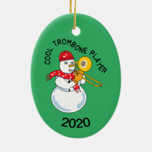 Cool Trombone Player Ceramic Tree Decoration