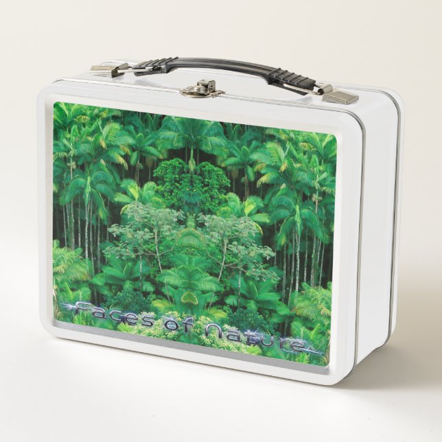 Cool Tropical “Faces of Nature” Metal Lunch Box (Front)