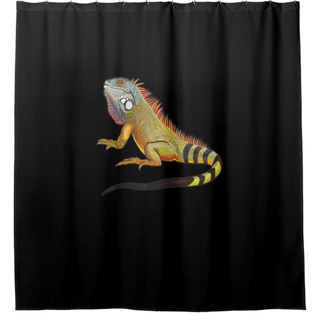 Cool Tropical Iguana Lizard, Pet Gift Shower Curtain (Front)