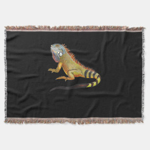 Cool Tropical Iguana Lizard, Pet Gift Throw Blanket