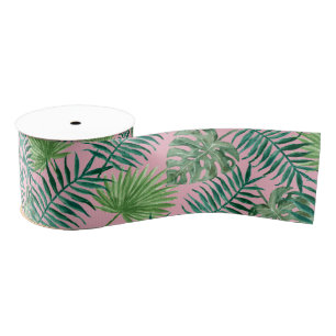 Cool Tropical Palm Leaves design Gros Grain Ribbon Grosgrain Ribbon