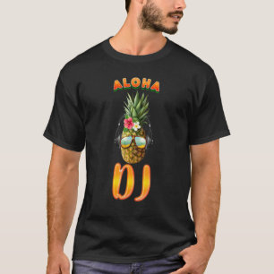 Cool Tropical Pineapple Aloha DJ Headphones Music  T-Shirt