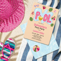 Cool Tropical Summer Pool Party Quinceañera