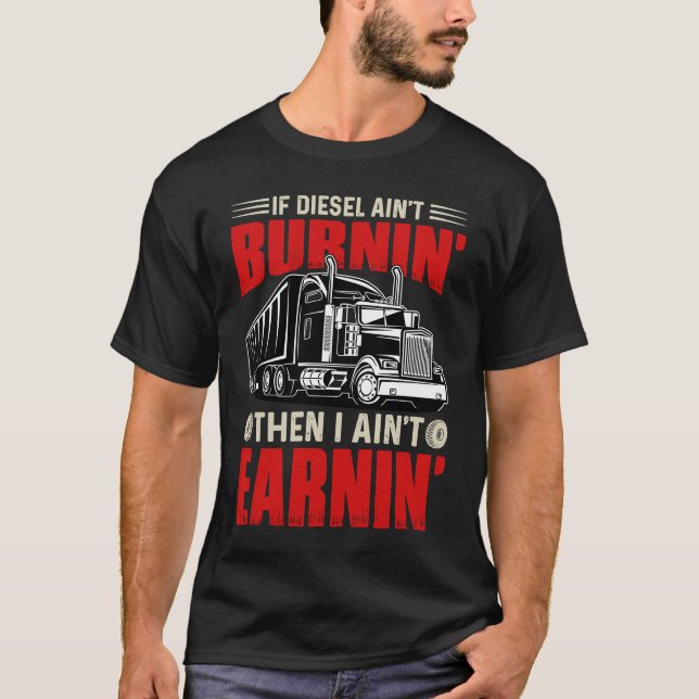 Cool Truck Driver Father Dad Husband T-Shirt (Front)