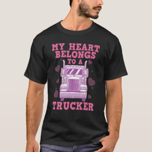 Cool Truckers Wife Gift For Women Funny Truck Driv T-Shirt