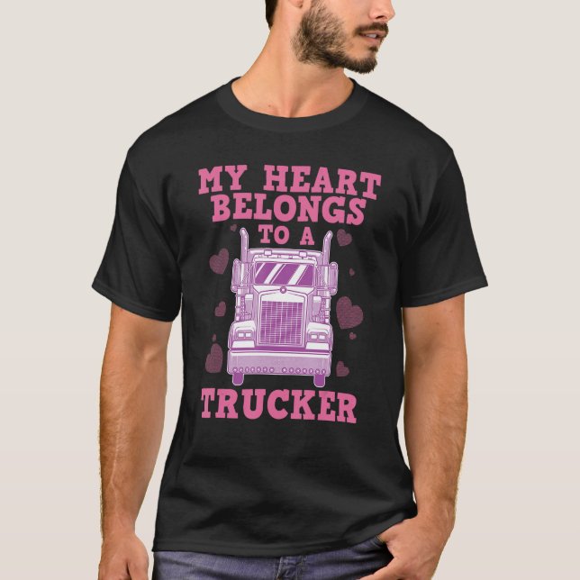 Cool Truckers Wife Gift For Women Funny Truck Driv T-Shirt (Front)