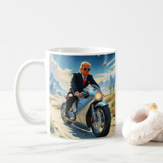 cool Trump Motorcycle Alien Planet Spaceship MAGA Coffee Mug