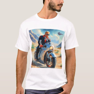 cool Trump Motorcycle Alien Planet Spaceship MAGA T-Shirt