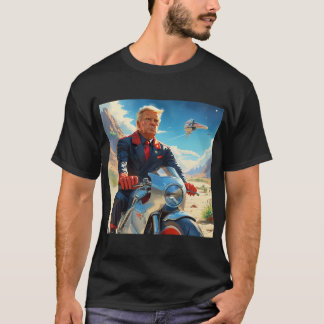 cool Trump Motorcycle Alien Planet Spaceship MAGA T-Shirt