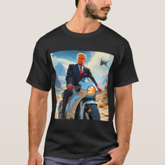 cool Trump Motorcycle Alien Planet Spaceship MAGA T-Shirt