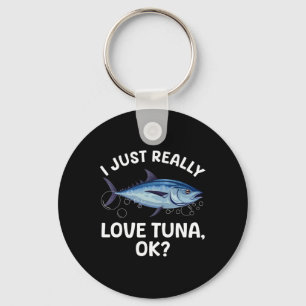 Cool Tuna Fishing Art For Men Women Deep Sea Tuna Key Ring