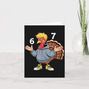 Cool Turkey 67 Funny Hip Hop Hoodie 67 Thanksgivin Card